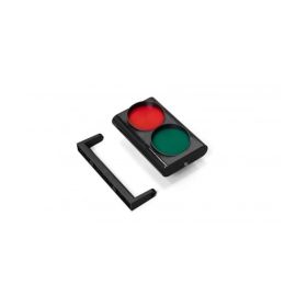 Pachet doua semafoare bicolore rosu-verde cu suport de perete si centrala de comanda, 24V